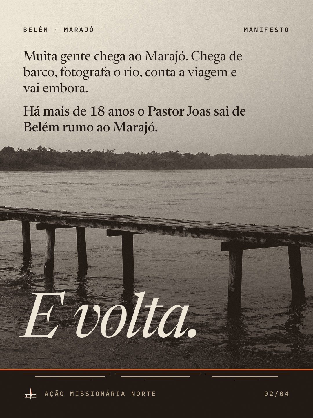 Carrossel 1, card 2: trecho do manifesto sobre os 18 anos do Pastor Joas e E volta sobre a água
