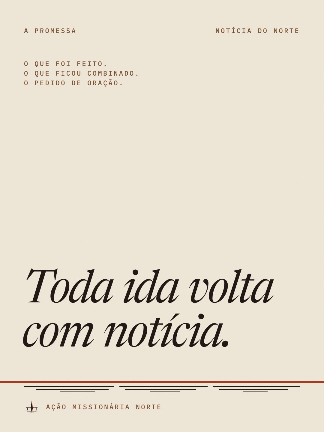 Post Toda ida volta com notícia, em itálico sobre Papel