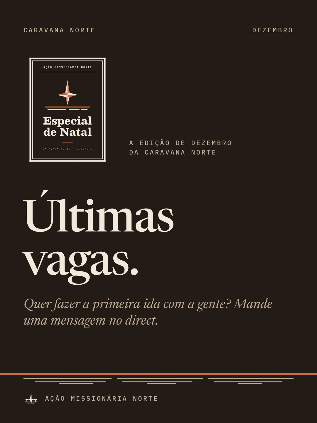 Post Últimas vagas do Especial de Natal com o selo, fundo Breu